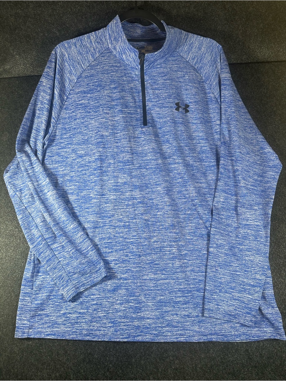 Under Armour Men XL heat gear Loose 1/4 Zip Pullover Space Dye Blue Pullover